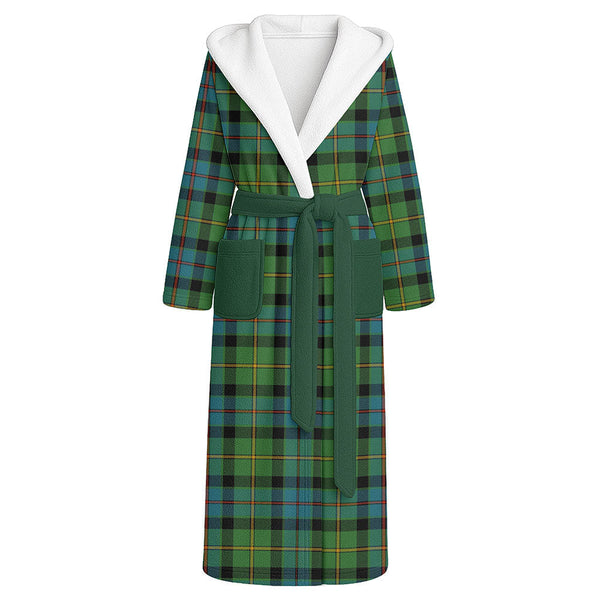 Tait Ancient Clan Badge Tartan Flannel Hooded Bathrobe