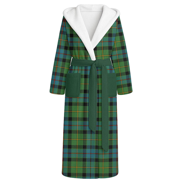 Tait Ancient Clan Badge Tartan Flannel Hooded Bathrobe