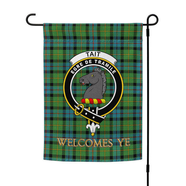 Tait Ancient Clan Badge Tartan Garden Flag