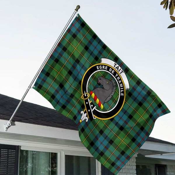 Tait Ancient Clan Badge Tartan House Flag