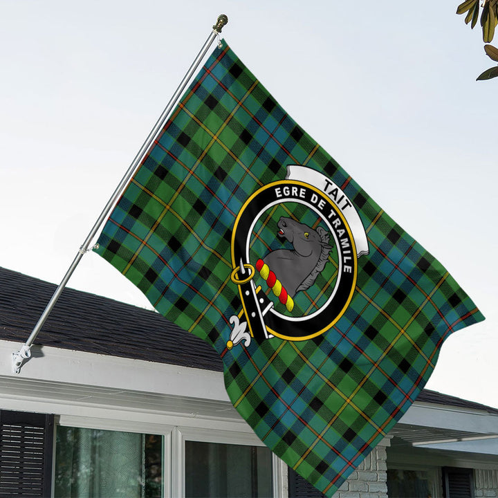 Tait Ancient Clan Badge Tartan House Flag