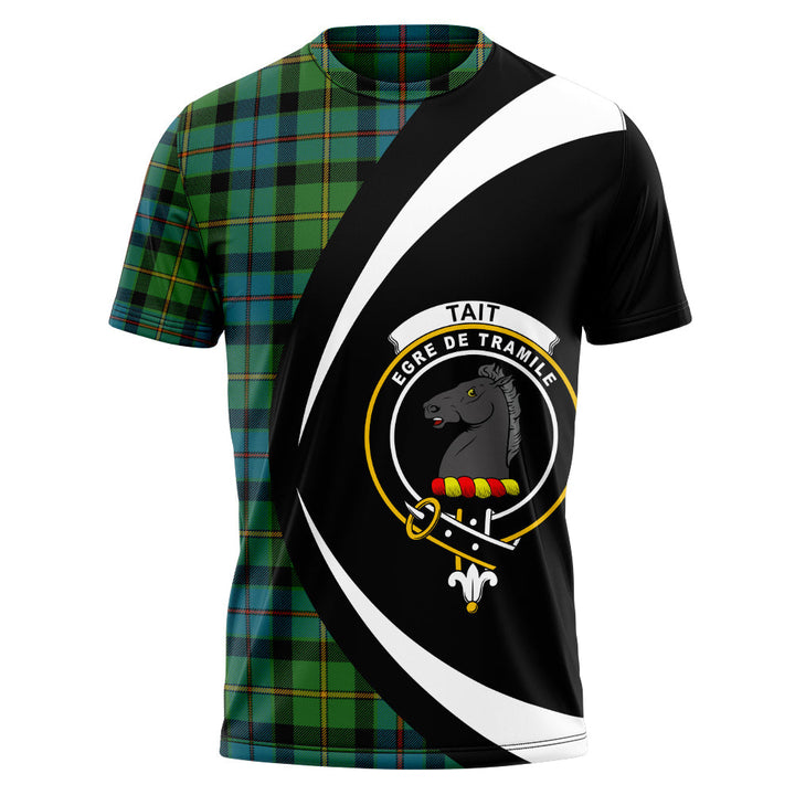 Tait Ancient Clan Badge Tartan T-Shirt Circle Style Personalized