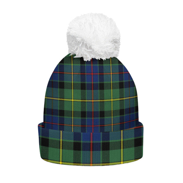 Tait Modern Clan Badge Tartan Bobble Beanie Hat
