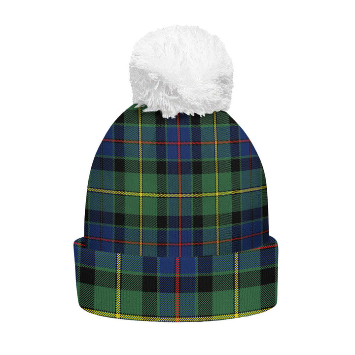 Tait Modern Clan Badge Tartan Bobble Beanie Hat