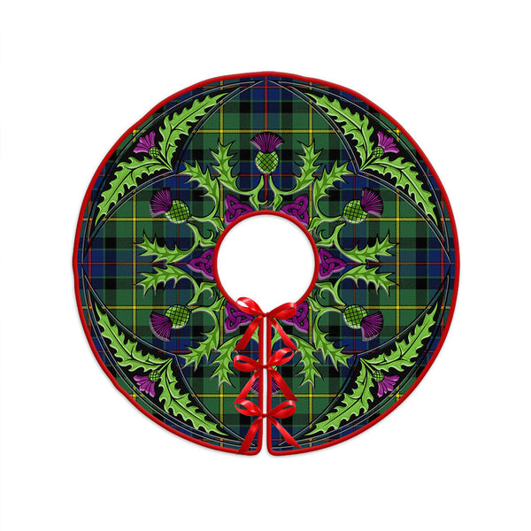 Tait Modern Clan Badge Tartan Christmas Tree Skirt Scottish Thistle Design
