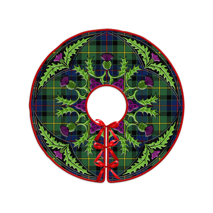 Tait Modern Clan Badge Tartan Christmas Tree Skirt Scottish Thistle Design