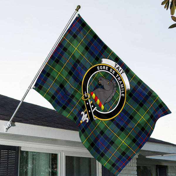 Tait Modern Clan Badge Tartan House Flag