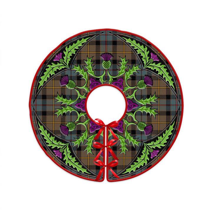 Tait Weathered Clan Badge Tartan Christmas Tree Skirt Scottish Thistle Design