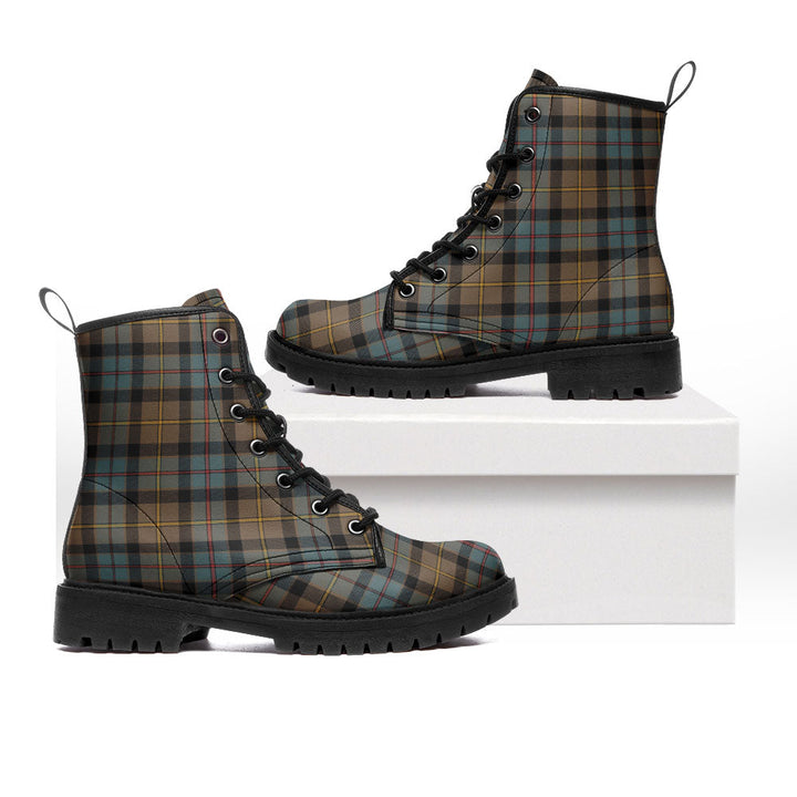 Tait Weathered Clan Badge Tartan Leather Boots