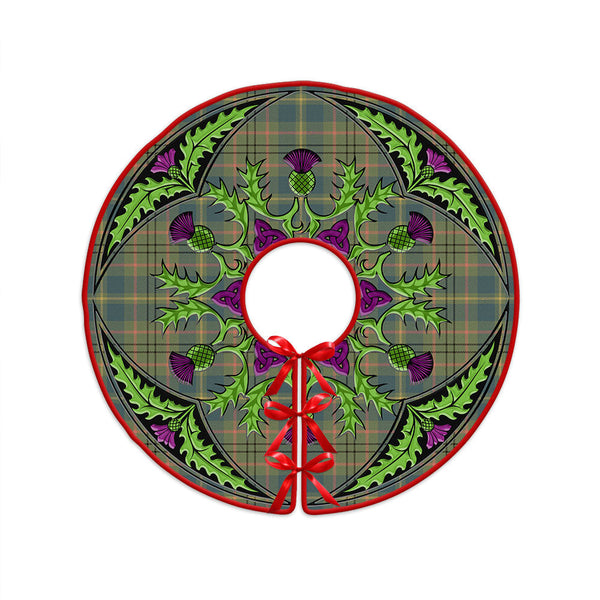 Taylor Ancient Clan Badge Tartan Christmas Tree Skirt Scottish Thistle Design