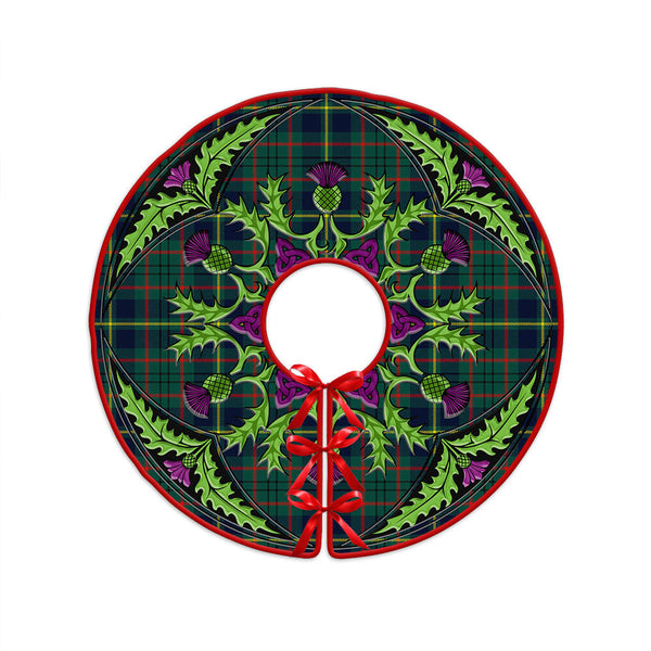 Taylor Modern Clan Badge Tartan Christmas Tree Skirt Scottish Thistle Design