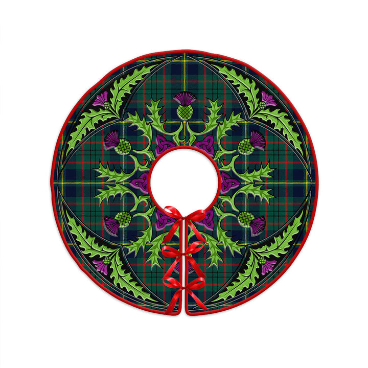 Taylor Modern Clan Badge Tartan Christmas Tree Skirt Scottish Thistle Design