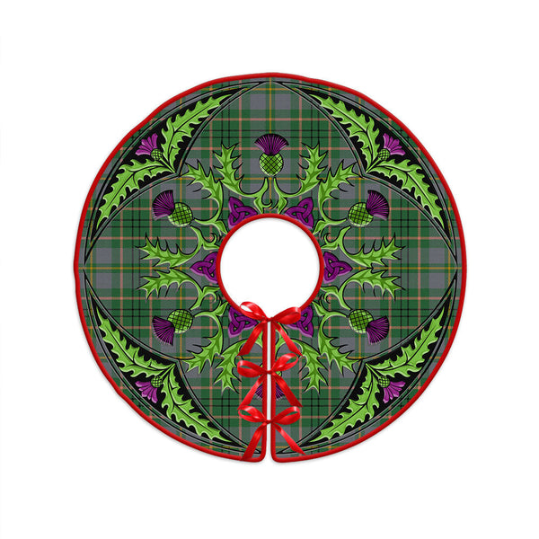 Taylor Weathered Clan Badge Tartan Christmas Tree Skirt Scottish Thistle Design