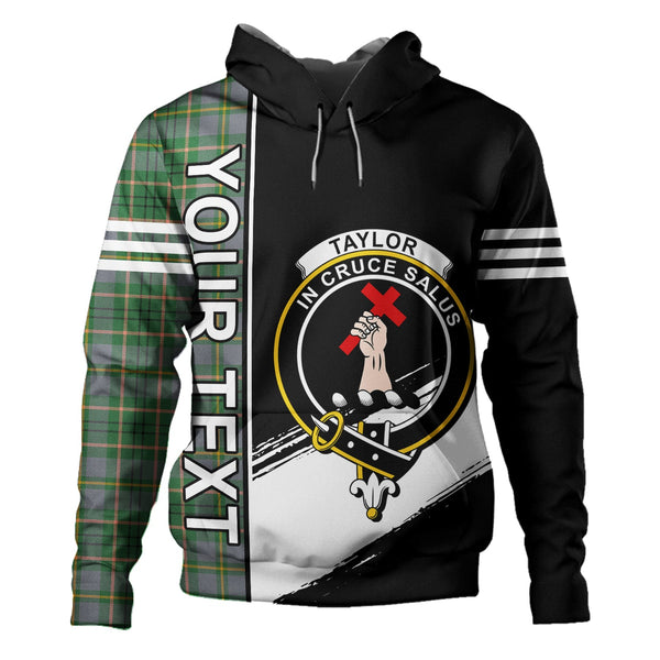 Taylor Weathered Clan Badge Tartan Hoodie Quarter Style Personalized