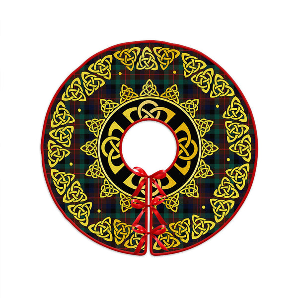 Tennant Modern Clan Badge Tartan Christmas Tree Skirt Golden Celtic Heritage