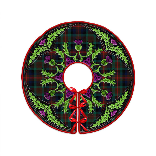 Tennant Modern Clan Badge Tartan Christmas Tree Skirt Scottish Thistle Design