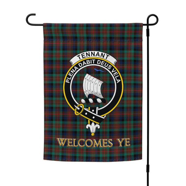 Tennant Modern Clan Badge Tartan Garden Flag