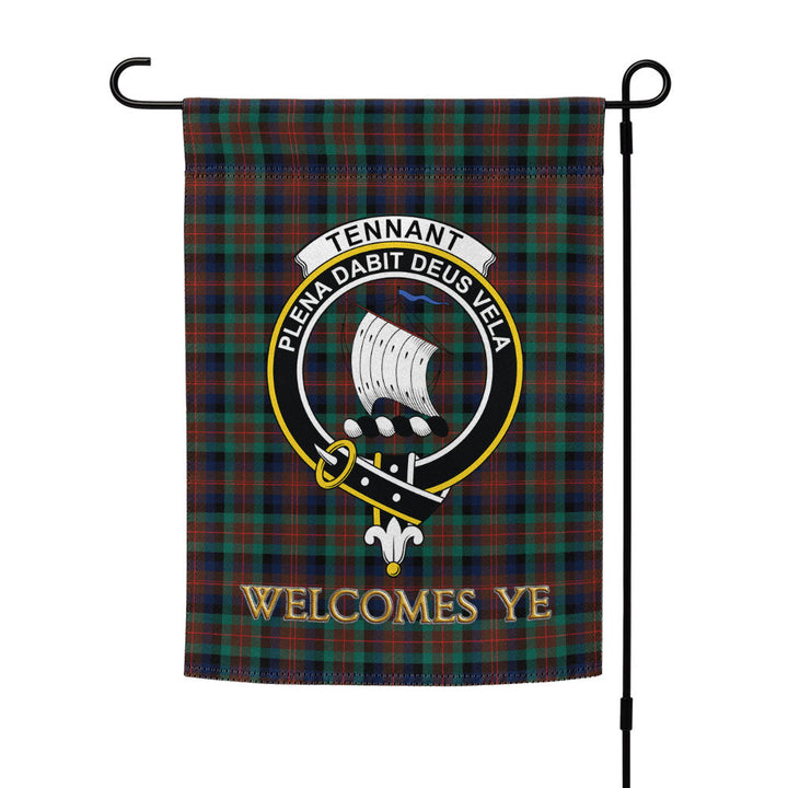 Tennant Modern Clan Badge Tartan Garden Flag