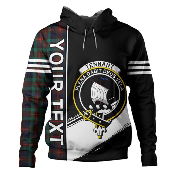Tennant Modern Clan Badge Tartan Hoodie Quarter Style Personalized