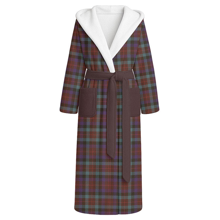 Tennant Weathered Clan Badge Tartan Flannel Hooded Bathrobe