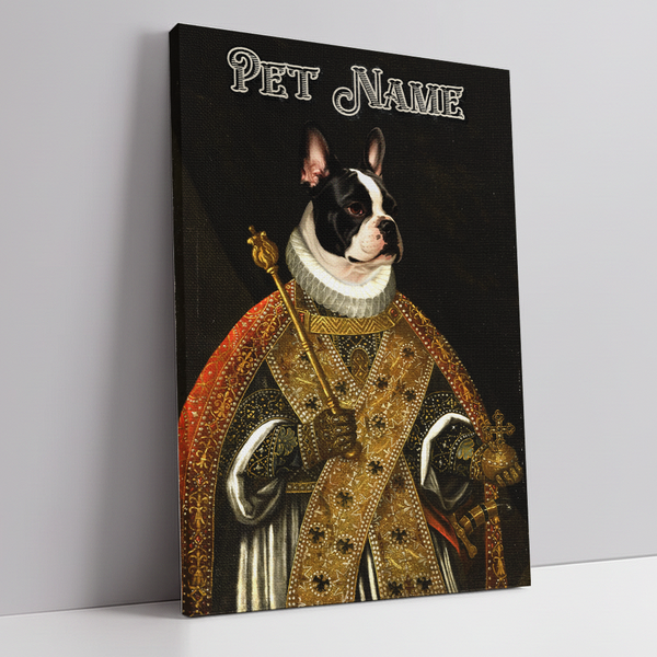 Custom king’s pet portrait canvas created from your photo
