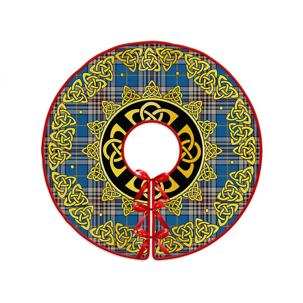Thompson Variant (Thomson Variant) Ancient Clan Badge Tartan Christmas Tree Skirt Golden Celtic Heritage