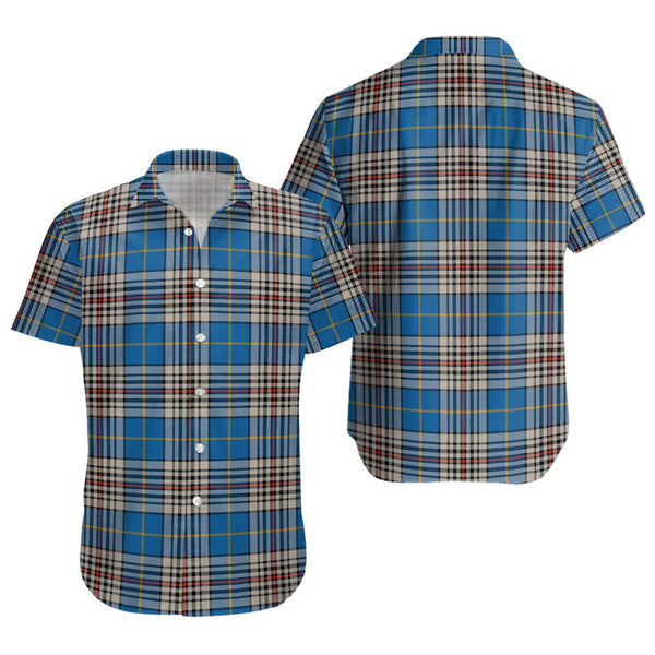 Thompson Variant (Thomson Variant) Ancient Clan Badge Tartan Short Sleeve Shirt