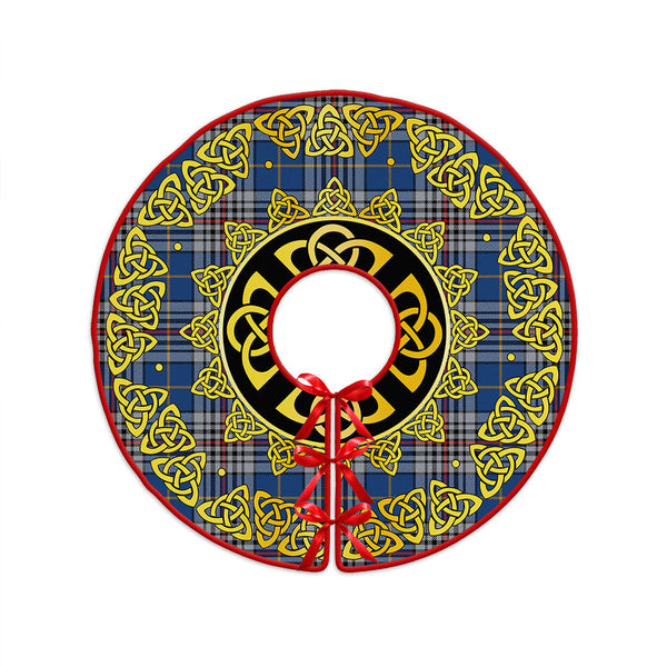 Thompson Variant (Thomson Variant) Modern Clan Badge Tartan Christmas Tree Skirt Golden Celtic Heritage