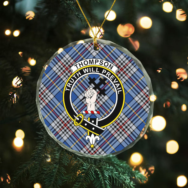 Thompson Variant (Thomson Variant) Modern Clan Badge Tartan Glass Ornament