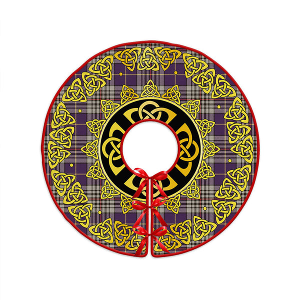 Thompson Variant (Thomson Variant) Weathered Clan Badge Tartan Christmas Tree Skirt Golden Celtic Heritage