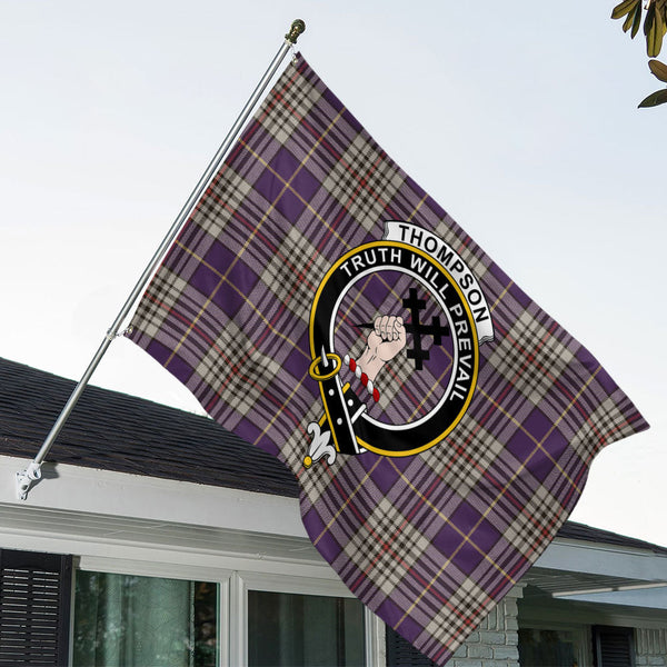 Thompson Variant (Thomson Variant) Weathered Clan Badge Tartan House Flag