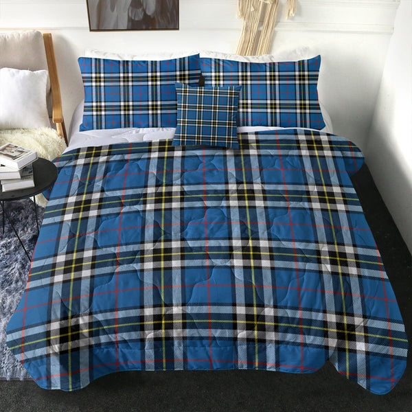 Thomson Blue (MacThomas Blue Thompson Dress) Modern Clan Badge Tartan Comforter