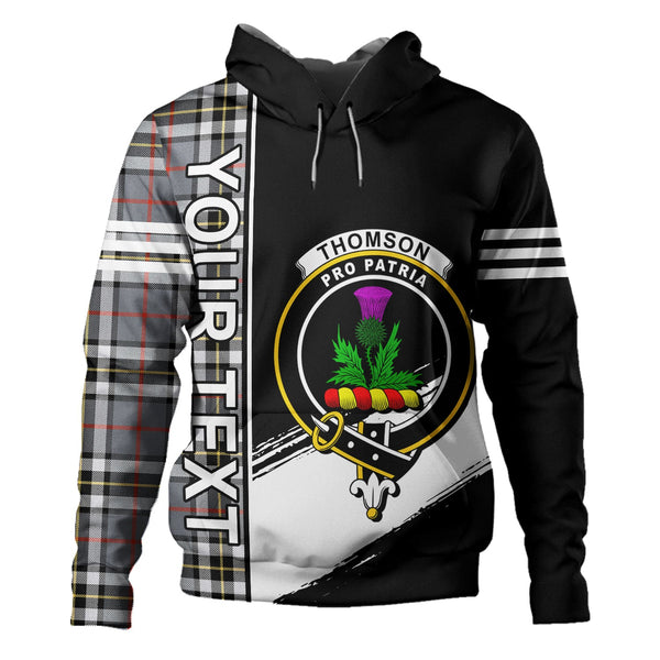 Thomson Grey (MacThomas Thompson Grey) Modern Clan Badge Tartan Hoodie Quarter Style Personalized