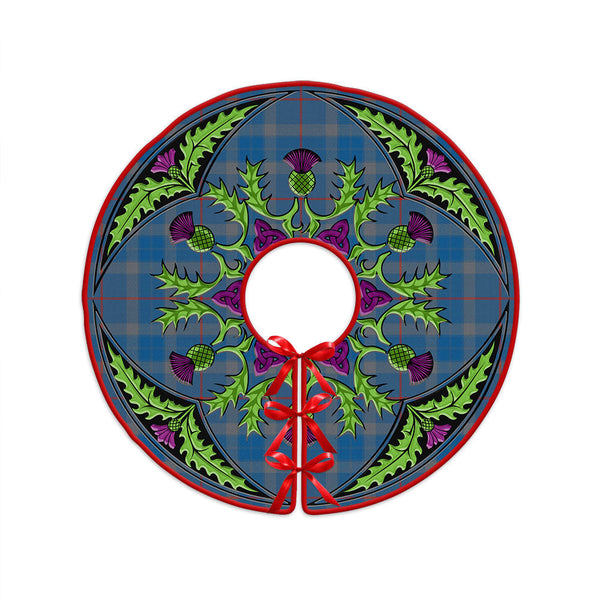 Thorburn (Thurburn) Ancient Clan Badge Tartan Christmas Tree Skirt Scottish Thistle Design