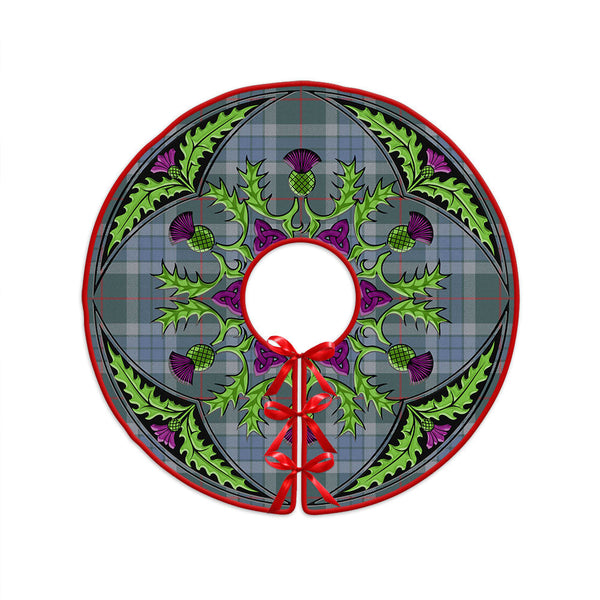 Thorburn (Thurburn) Weathered Clan Badge Tartan Christmas Tree Skirt Scottish Thistle Design