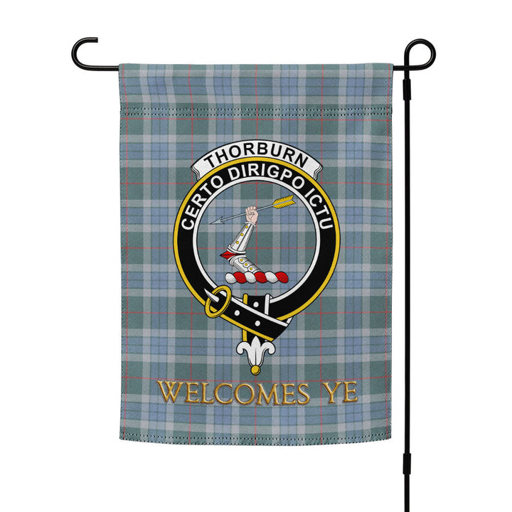 Thorburn (Thurburn) Weathered Clan Badge Tartan Garden Flag