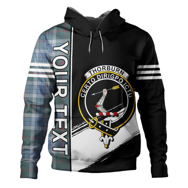 Thorburn (Thurburn) Weathered Clan Badge Tartan Hoodie Quarter Style Personalized