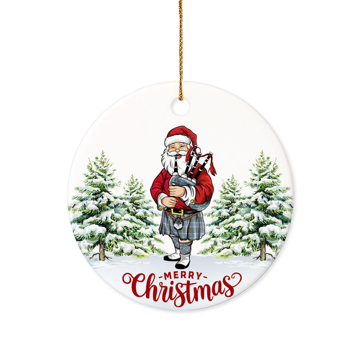 Thorburn (Thurburn) Weathered Tartan Ceramic Ornament Santa