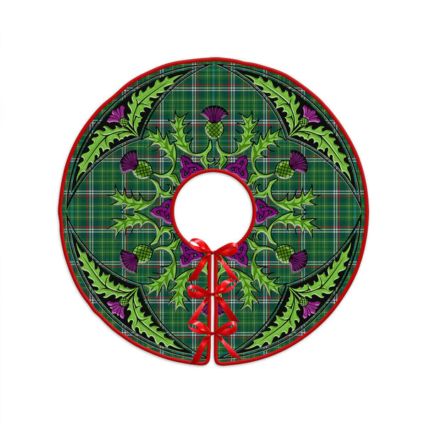 Toshach Modern Clan Badge Tartan Christmas Tree Skirt Scottish Thistle Design