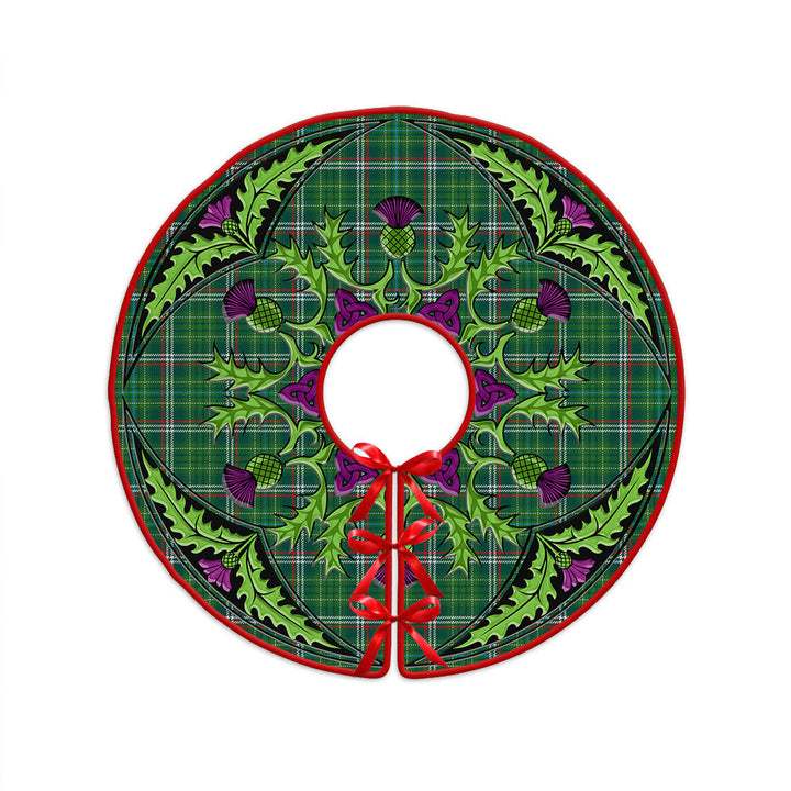 Toshach Modern Clan Badge Tartan Christmas Tree Skirt Scottish Thistle Design