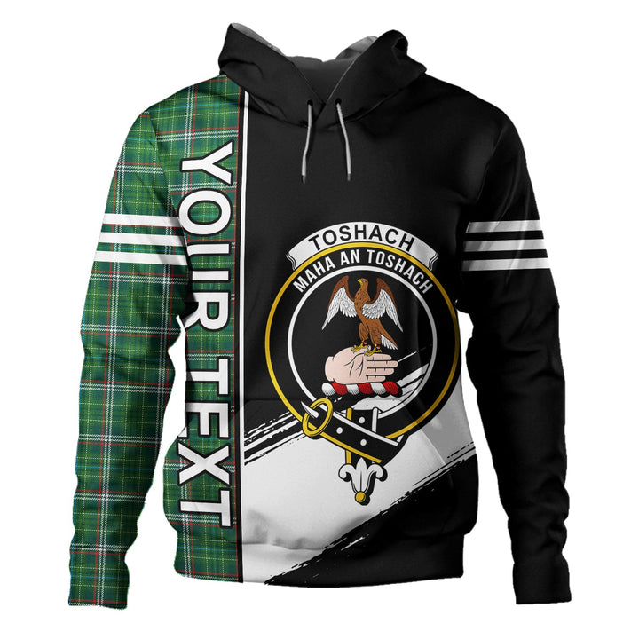 Toshach Modern Clan Badge Tartan Hoodie Quarter Style Personalized