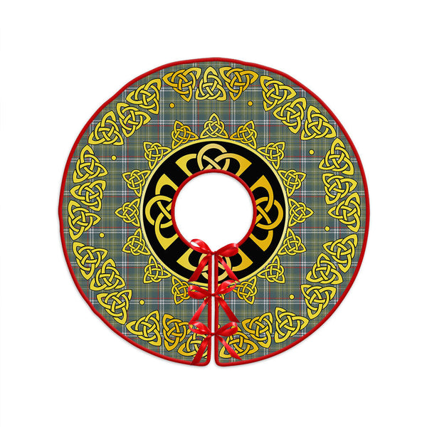 Toshach Weathered Clan Badge Tartan Christmas Tree Skirt Golden Celtic Heritage