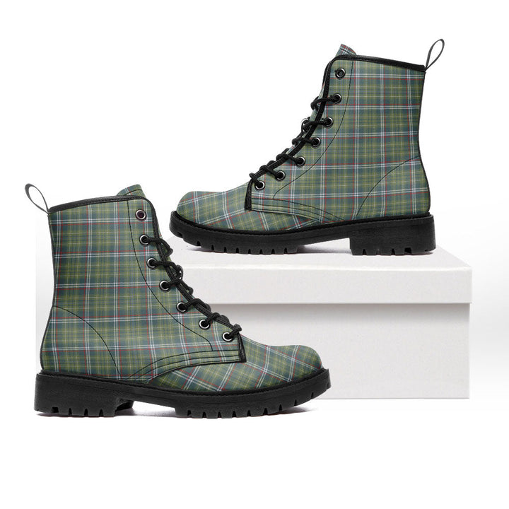 Toshach Weathered Clan Badge Tartan Leather Boots