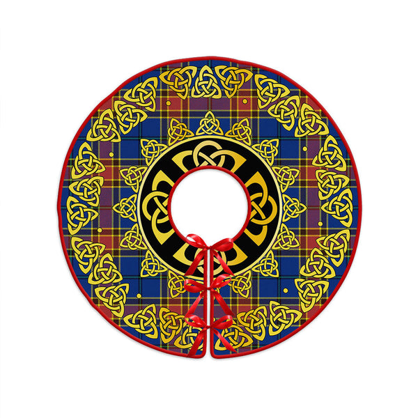Traill (Trayle) Modern Clan Badge Tartan Christmas Tree Skirt Golden Celtic Heritage