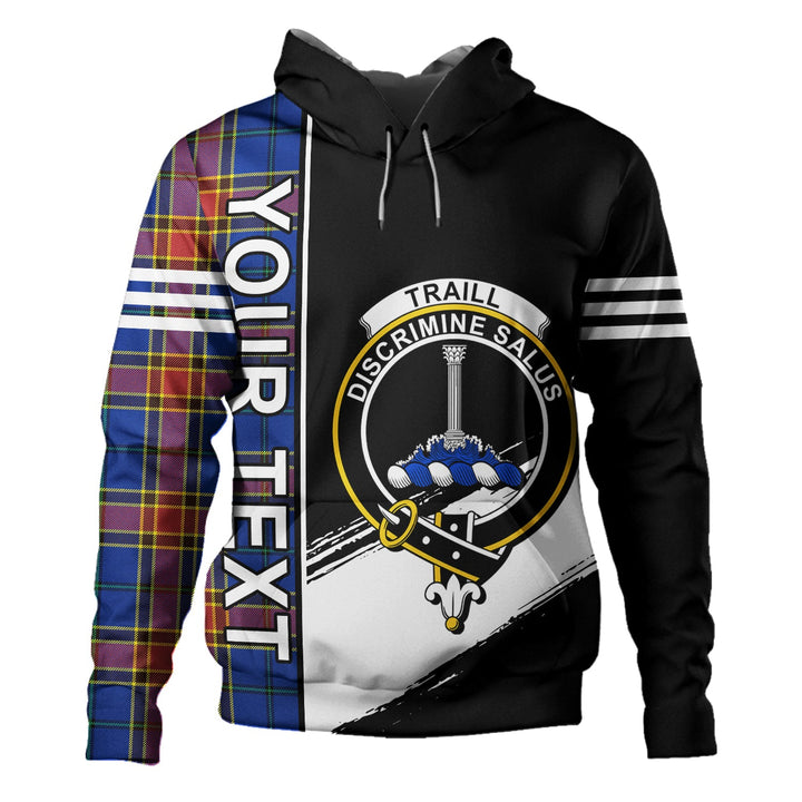 Traill (Trayle) Modern Clan Badge Tartan Hoodie Quarter Style Personalized