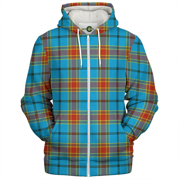 Traill (Trayle) Weathered Clan Badge Tartan Sherpa Hoodie