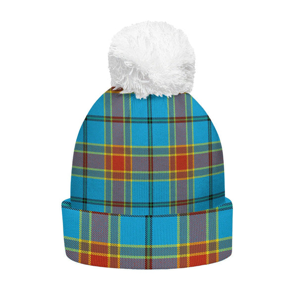 Traill (Trayle) Weathered Clan Badge Tartan Bobble Beanie Hat