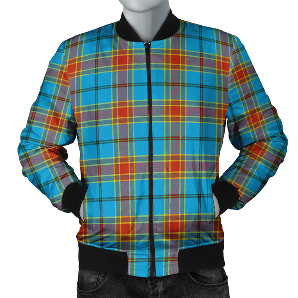 Traill (Trayle) Weathered Clan Badge Tartan Bomber Jacket