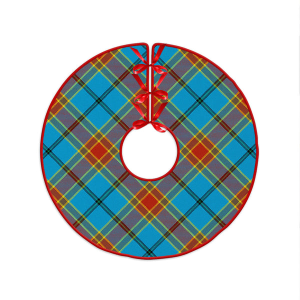 Traill (Trayle) Weathered Clan Badge Tartan Christmas Tree Skirt