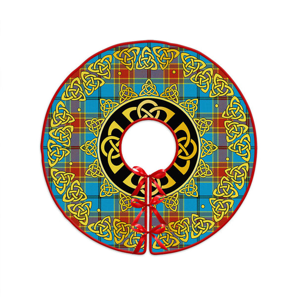 Traill (Trayle) Weathered Clan Badge Tartan Christmas Tree Skirt Golden Celtic Heritage